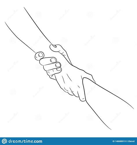 Two Hands Helping Each Other - Vector Illustration