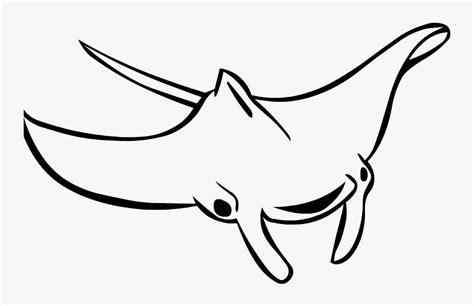 Manta Ray Coloring Page - Manta Ray Black And White, HD Png Download ...