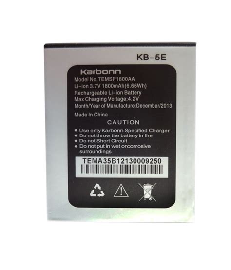 Karbonn A35 Original Mobile Battery with 1800 mAh - Batteries Online at Low Prices | Snapdeal India