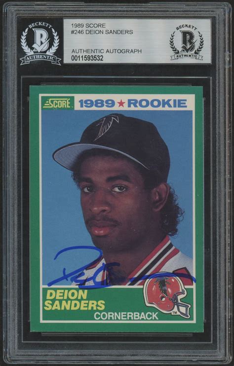 Deion Sanders Signed 1989 Score #246 RC (BGS Encapsulated) | Pristine ...