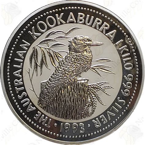 1993 1 Kilo Australia Kookaburra -- 32.15 oz silver -- SKU #87993 | Nashville Coin Gallery