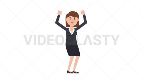 White Corporate Woman Cheer [Animated Stock GIFs] | VideoPlasty