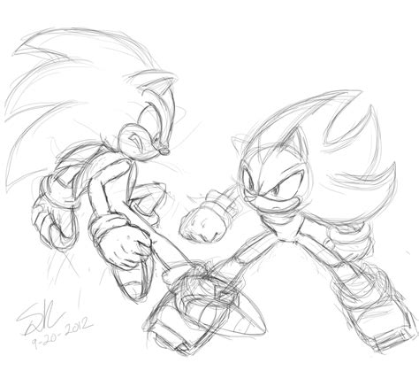 Sonic And Shadow Drawing at GetDrawings | Free download