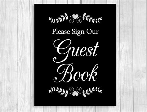 Black and White Wedding Signs with Hearts and Laurels from Weddings by Susan