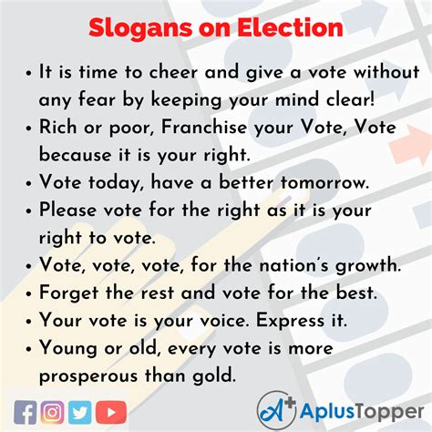 Slogans on Election | Unique and Catchy Slogans On Elections in English ...