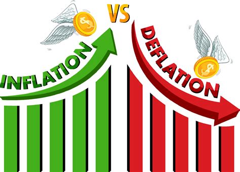 Inflation vs deflation with arrow going up and down 8615610 Vector Art ...