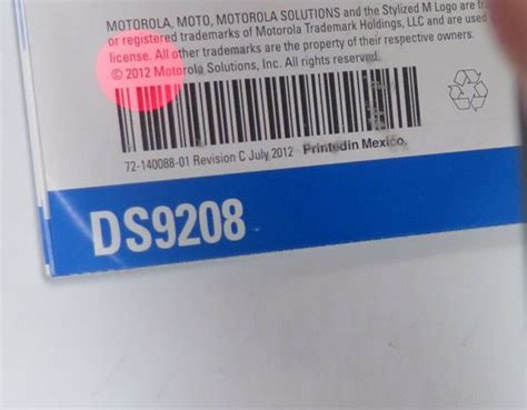 Motorola Symbol Handfree Barcode Scanner DS9208 – DL00004NNWW USB Driver License – Lockotronic