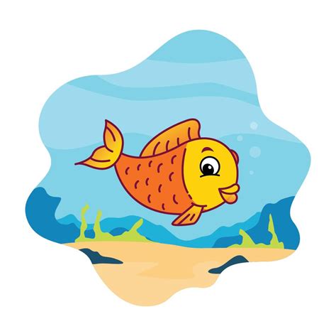 Ilustración de Vector de peces de dibujos animados - Descargue Gráficos ...