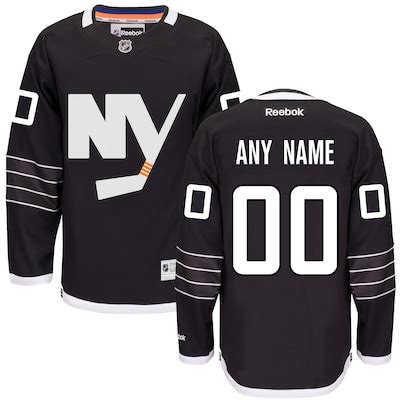 Men's New York Islanders Reebok Black Custom Premier Alternate Jersey ...