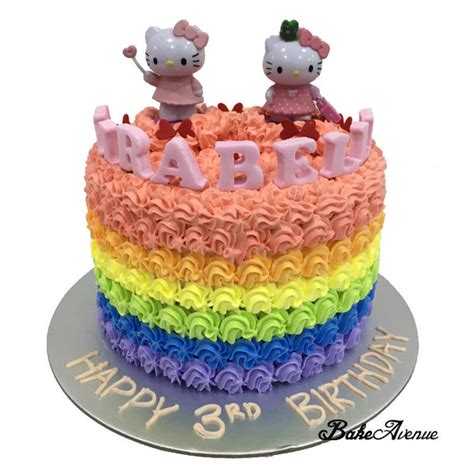 Hello Kitty Rainbow Cake with toppers – BakeAvenue