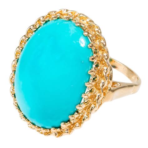 Persian Natural Turquoise Pink Gold Ring at 1stdibs