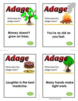 Adage or Proverb Game by Melissa's Teacher Mall | TpT