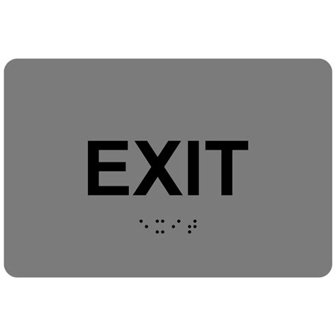 ADA Exit Braille Sign RRE-655_BLKonGray Enter / Exit