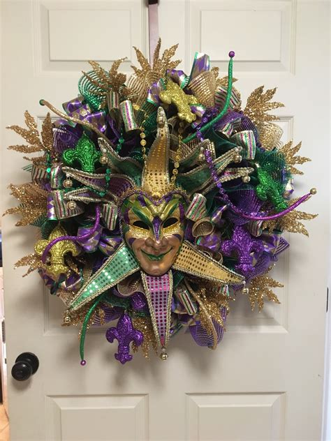 Mardi Gras Wreath, Fat Tuesday Wreath, Carnival Wreath, Mardi Gras Mask ...