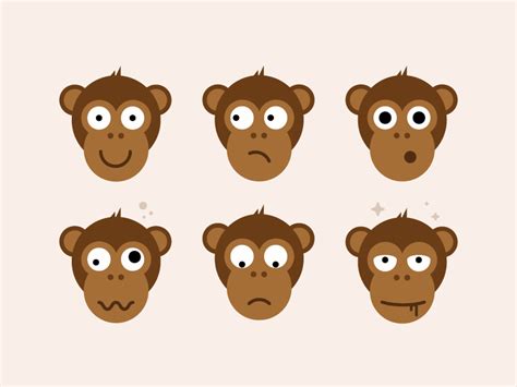 Monkey Emotions by Karthik Rajendiran on Dribbble