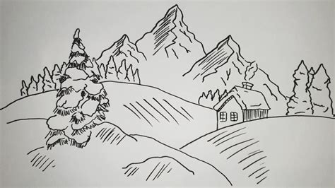 Kako nacrtati Zimski Seoski Pejzaz/How to draw a Winter Village ...