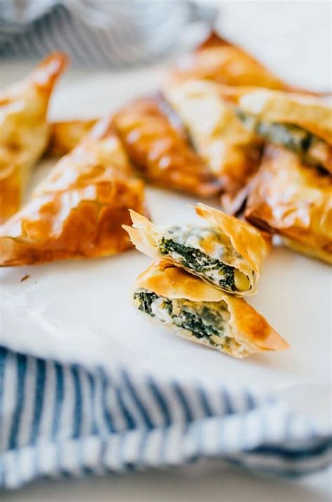 Spanakopita Triangles (Mini Greek Spinach Tarts!) | Live Eat Learn