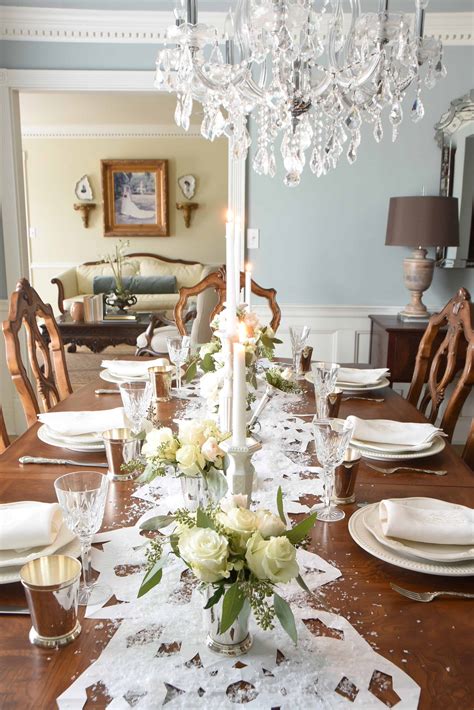 A Snowy Formal Dining Table – Dixie Delights