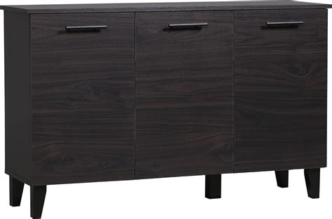 HOMCOM Sideboard Buffet Cabinet, Kitchen Cabinet with Adjustable Shelf and Wooden Legs, Coffee ...