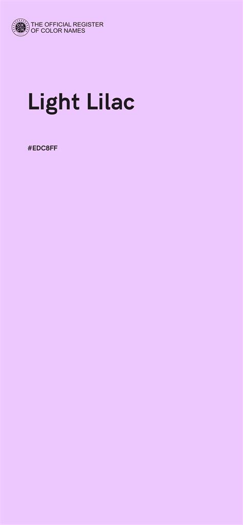 Light Lilac color - #EDC8FF - The Official Register of Color Names