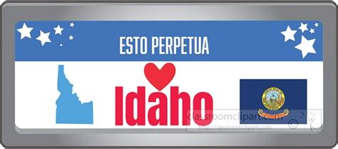 Idaho State Clipart-idaho state license plate with motto clipart