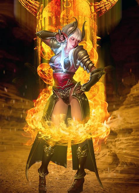 Fire sorceress by sasha-fantom on DeviantArt