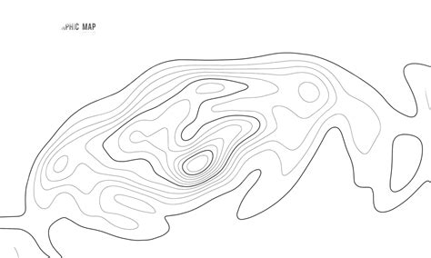 Topographic Vector Map With Elevation Lines And Mountain Contours ...
