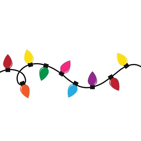 Christmas lights string isolated on white background vector 9469278 ...