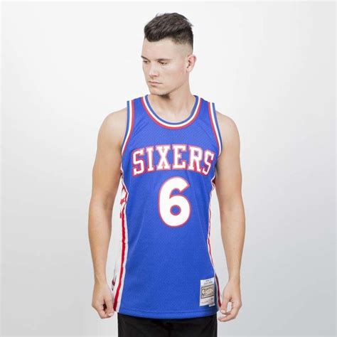 Mitchell & Ness Philadelphia Sixers #6 Julius Erving blue Swingman Jersey | Bludshop.com