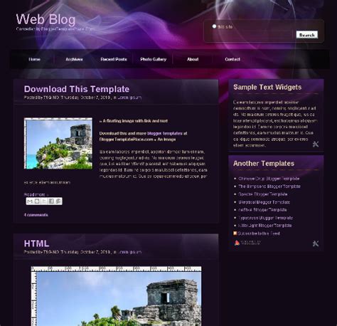 Webblog Free template : Blogger Template Inovation