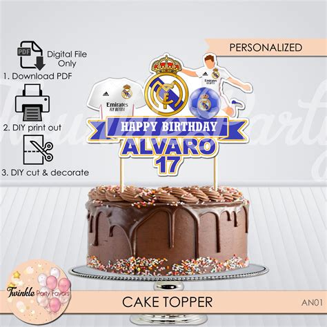 Real Madrid Cake Topper Real Madrid Topper Real Madrid - Etsy