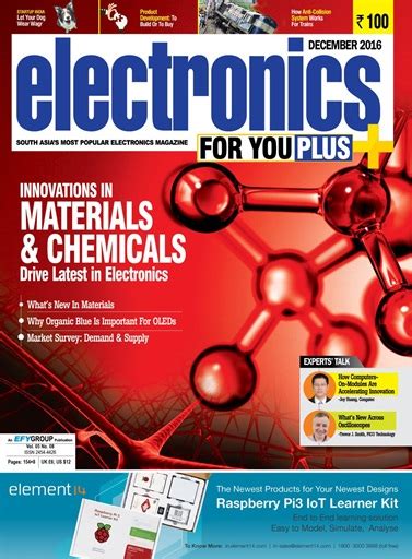 Electronics For You Magazine Subscriptions and December 2016 Issue