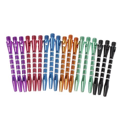 6 Sets/18 Pcs 53mm Aluminum Dart Shafts 6 Colors 2BA Thread Size Medium ...