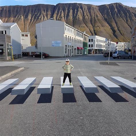 Icelandic town slows speed racers with 3D crosswalks - Green Prophet