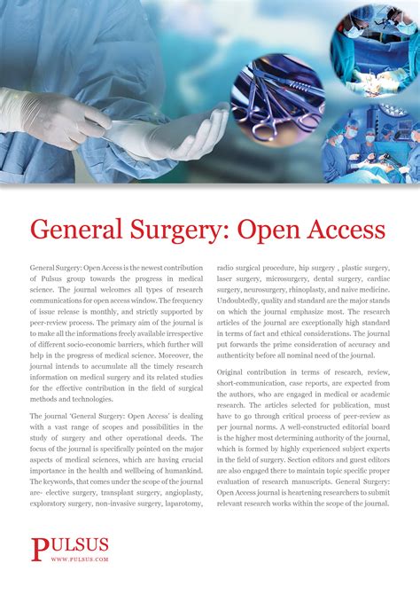 General Surgery: Open Access - Peer Reviewed - High Impact Factor