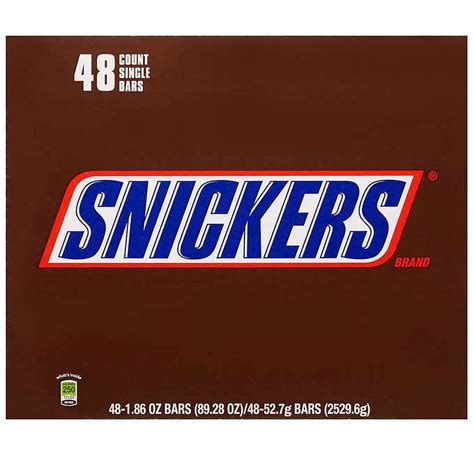 Snickers Chocolate Candy Bars, 250 Calories, 1.86 oz., 48 ct. - Walmart.com