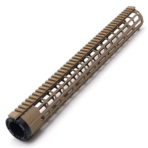 17" AR10 FDE Flat Dark Earth Desert Tan LOW PROFILE MLOK MLOCK Free Float Handguard Rail - Total ...