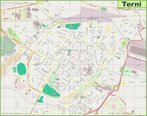 Large detailed map of Terni - Ontheworldmap.com