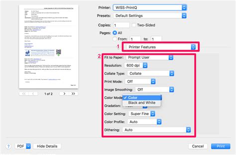 How do I change printer presets / preferences on MacOS? : WISS IT Support Portal