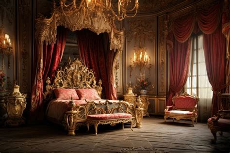 Palace bedroom architecture furniture. AI | Free Photo - rawpixel