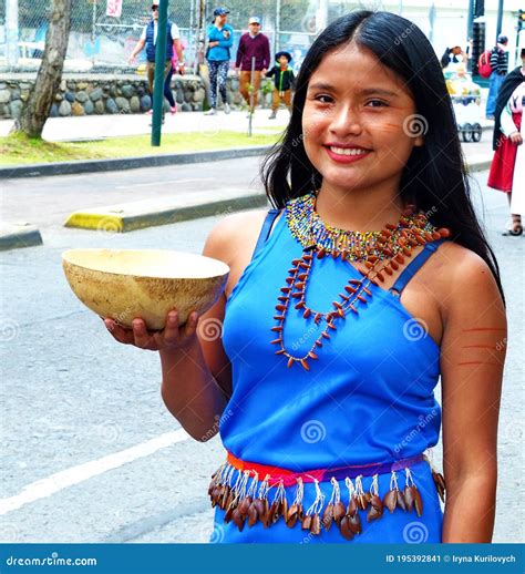 Young Woman Dancer from Amazonia, Ecuador Editorial Photo - Image of ...