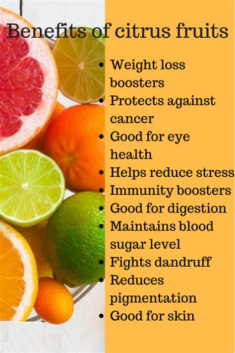 List of Citrus Fruits and Benefits of Citrus Fruits - My Health Only