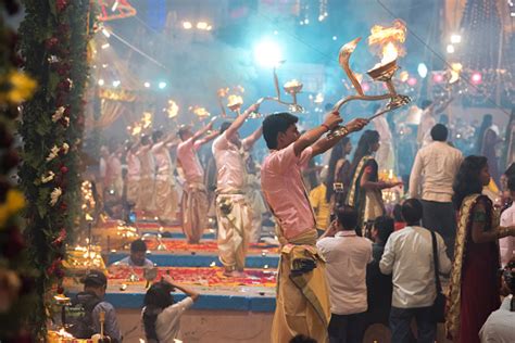 Ganga Aarti Dev Deepawali Festival Varanasi India Stock Photo ...