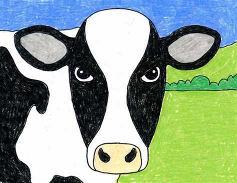 Easy How to Draw a Cow Face Tutorial and Cow Face Coloring Page | Kids ...