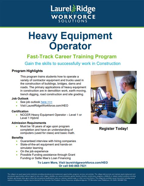 Heavy Equipment Operator Fast-Track Career Training Program | Laurel Ridge Workforce Solutions