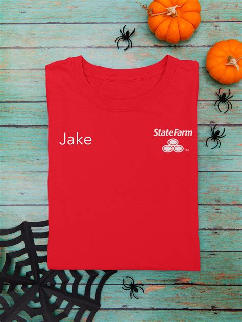 Jake State Farm Halloween Costume Vinyl Red Shirt Short Sleeve. Cosplay ...