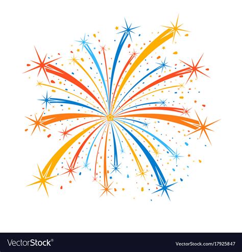 Colorful firework on white background Royalty Free Vector