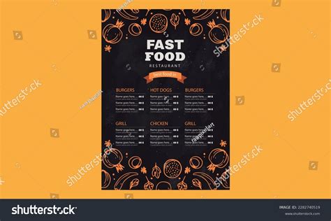 Antique Vintage Fast Food Restaurant Menu Stock Vector (Royalty Free ...