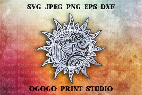 3D Layered Sun Mandala Svg, Zentangle SVG, Summer Svg (889206) | Cut Files | Design Bundles