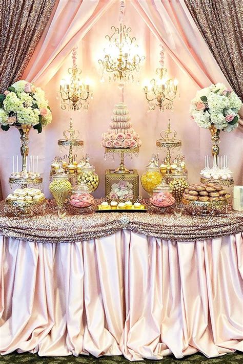 Elegant Pink Dessert Table | Pink dessert tables, Wedding dessert table, Sweets table wedding